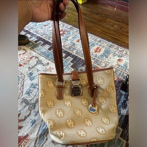 Dooney & Bourke Beige Small Monogram Tote
